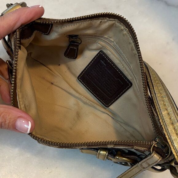 Coach Y2K Jacquard Signature Logo Double Buckle Baguette Mini Bag 🔥 - Picture 12 of 16